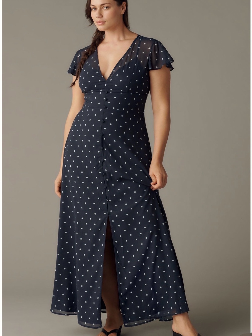 NWT Hutch Nia Short-Sleeve V-Neck Maxi Dress Size 14P